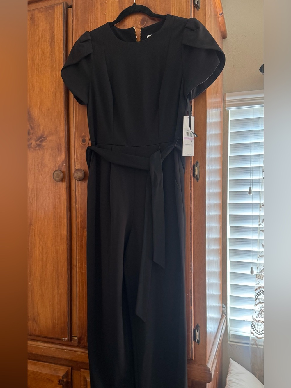 Black Women's Jumpsuit with Waist Tie